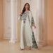 Women's Long Robe with Beaded Print round Neck Rhinestone Print Muslim Fashion Clothing SW2604_ecoleips.com