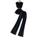 Elegant Women's Slimming Sleeveless Vest Top And High-Waisted Wide-Leg Pants Suit Set Tailored Blazer Style Office And Evening Wear_ecoleips.com