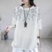 Vintage Artistic Lace Cuffs 2026 Summer Short-Sleeve T-Shirt Top, Stylish Plus-Size Women's Ethnic Style Loose Fit_ecoleips.com