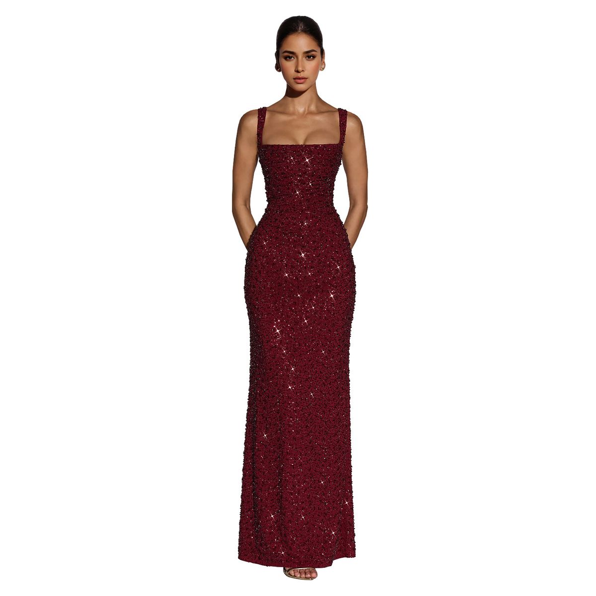 Women's Sexy Bodycon Dress C7633 Fashion Suspender Waist Tie Up_ecoleips.com