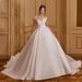 Women's Clothing Elegant Satin A-Line Wedding Dress With Lace Detailing – High Waist Bridal Gown For Boho & Classic Brides (White/Ivory, Sizes 2-16)_ecoleips.com