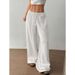 New Fashionable Wide Leg Trousers For Women Elastic Waist Casual Solid Color_ecoleips.com