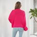 Aria Basics Aria Basics Heavy-duty Three-dimensional Embroidered Floral Lantern Sleeve Loose Knit Cardigan For Women, Autumn Winter, European_ecoleips.com