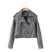 K Retro Leather Jacket, Women's Short Style, New Casual, This Year's Popular Motorcycle PU Leather Jacket_ecoleips.com