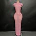 Women's Clothing Gold Sparkling Diamond Low Round Neck Sexy Elegant Party Maxi Dress_ecoleips.com