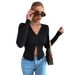 Voya Women's Clothing 2026 Spring/Summer European And American Fashion Elegant Commuting Long-Sleeve Slim Fit Pullover Cropped_ecoleips.com