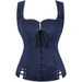 Renaissance Steampunk Pirate Cosplay Costume Anime Role-Playing Lace-Up Vest_ecoleips.com