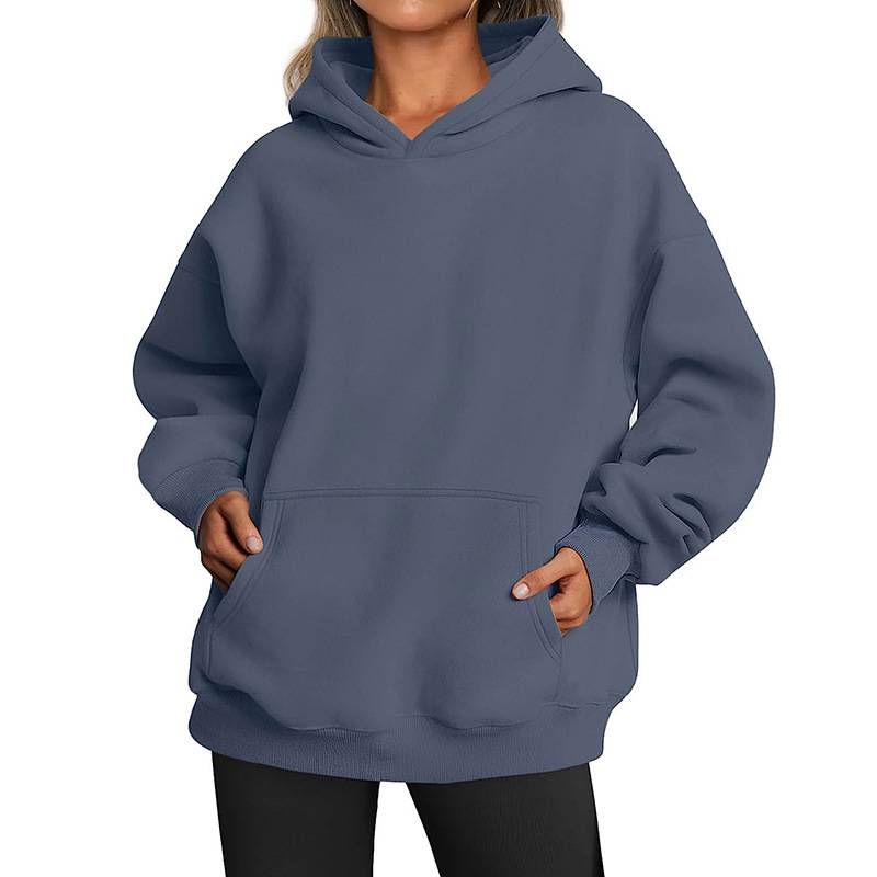 New Women's Spring And Autumn Hooded Sweatshirt Casual Pocket Top_ecoleips.com