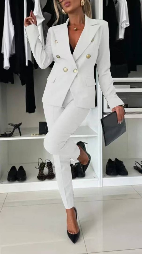 Fashionable Temperament Suit Suit Long Sleeve Button Suit For Women_ecoleips.com