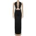Sleek Bodycon Dress With Back Cutout & Metal Accents – Stretchy Milk Silk Satin (S-XXL, Black/Burgundy, Sleeveless Wrap Mini For Evening & Office)_ecoleips.com