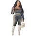 Women's Faux Denim Print Two Piece Set Autumn Winter Fashion Clothing_ecoleips.com