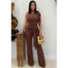 Women's New Trendy Street Outdoor Stand Up Collar Sports Jacket And Pants Set_ecoleips.com