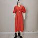 Women's Long Dress V Neck Short Sleeve Front Button Loose Fit Shirt Dress With Slit Fashion_ecoleips.com