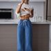 Women's Clothing High-Waisted Wide-Leg Pants Drawstring Elastic Waist Jeans Suitable_ecoleips.com