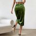 Voya Discounted Women's Autumn And Winter Hot And Fashionable Sexy Split Hip Suit Skirt Commuting Velvet Skirt_ecoleips.com