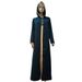 hooded With Rhinestones In Avocado Green, Hand-studded, Middle Eastern Muslim Loose-fitting Long Skirt, Large Hem_ecoleips.com