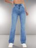 Women's Clothing High Waist Women's Straight Light Blue Jeans Slim Fit Versatile_ecoleips.com