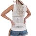2025 Summer New European And American Style Independent Station Fashion V-Neck Vest Hollow Ice Silk Knit Camisole_ecoleips.com