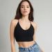 Women's Halter Tops Lace-up Tie Back Ribbed Knit Tank Tops Sleeveless Crop Tops For Teengirls 2024 Summer Sexy Club Outfit_ecoleips.com