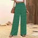New Arrival High Waisted Slimming Straight Leg Pants Casual Printed Women's Bottoms_ecoleips.com