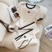 Women's Casual Sportswear Set White Short Sleeved Running Top With Straight Leg Pants Two Piece Slimming Fit Stylish_ecoleips.com
