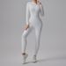 LazyZoom Half-Zip Yoga Jumpsuit Bare Sensation Slim Fit Slimming Dance Fitness One-Piece Sportswear_ecoleips.com