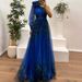 Off-Shoulder Chiffon Maxi – Gradient Print Dress For Berlin Gallery Nights & LA Rooftop Mixers NO BELT_ecoleips.com
