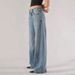 Women's Clothing 90s Vintage Low-Rise Baggy Jeans – Relaxed Fit Wide-Leg Denim Pants For Women (Light Blue)_ecoleips.com