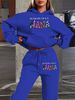 Women's Long Sleeved Hooded Sweatshirt Set Letter Print Simple Spring Autumn_ecoleips.com