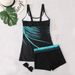 Aria Basics European American Foreign Trade Swimwear, Slimming And Tummy-concealing Two-piece Set, Conservative Sporty Style,_ecoleips.com