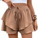 Aria Basics Aria Basics 2026 Summer Casual Ruffle Shorts European And American Foreign Trade Women's Textured Layered Wide-Leg Pants_ecoleips.com