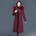 Plus Size Winter Coat Long Thermal Jacket With Detachable Faux Fur Collar & Hood, Warm Trench Coat For Mature Ladies_ecoleips.com