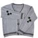 K Women's V-neck Long Sleeved Star Embroidered Single Breasted Lazy And Loose Casual Sweater Cardigan Jacket For Women_ecoleips.com