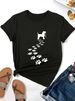 European And American Cross-border Foreign Trade Women's Clothing Cartoon Dog Print Round-neck Short-sleeve T-shirt Top_ecoleips.com