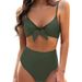 Women's Clothing New Women's Bow High Waist Bikini Two Piece Suit_ecoleips.com