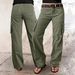 Women's Retro High-Waisted Wide-Leg Stretchy Denim Work Pants with Multiple Pockets Straight Leg for American Markets_ecoleips.com