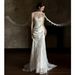 Elegant White Off-The-Shoulder Bridal Gown With Small Train Simple Lace Wedding Dress For Bride Comfortable Off-The-Shoulder Design_ecoleips.com