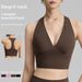 Cross-border Halter Neck Sports Bra For Women, Sexy V-neck Yoga Tank T, Outerwear Racerback With Fixed Cups, Fitness_ecoleips.com