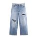 Women's Clothing Classic Mid-Rise Fold-Up Jeans Casual Cotton Solid Color Spring/Autumn Summer Homme Clothing_ecoleips.com