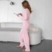 Pink Modal Comfortable Sleeve Long Pants Pajama Set European And American Autumn New Women's Homewear_ecoleips.com
