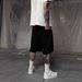 Unisex Casual Wide Leg Shorts American High Street Style Y2K Trendy Hip Hop Sporty Letter Print High Waist Bottoms for Women_ecoleips.com