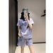 Women's Purple Shorts Set, 2026 Summer Hot Selling Two Piece Set, WKV Elegant Goddess Style High End Outfit_ecoleips.com