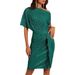 Women's Clothing Sequin Party Club Dress One Shoulder Pleated Toast Dress Fashion_ecoleips.com