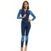 Women's One Piece Swimsuit European American Style Long Sleeve Quick Drying Sun Protective plus Size Slimming Surfing Suit_ecoleips.com