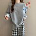waffle Knit Sweatshirt Women, Spring And Autumn, Thin, Loose, Versatile, Slimming, Simple Style, Round_ecoleips.com