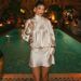 Talenza Elegant Satin Mini Dress Women's Fashion Luxury Scarf Ribbon Solid Ruched New Dresses Distinctive Female Party Dresses_ecoleips.com