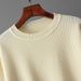 Women's Elegant Knitted Two-Piece Set Cross Border Style Loose Long Sleeve round Neck Sweater And Wide Leg Pants Solid Color Split Hem for Autumn Winter_ecoleips.com