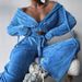 Velvet Lounge Set For Women – Soft & Stylish Two-Piece Outfit, Loose Fit Comfort (Blue, S-XL) | Trendy Casual Loungewear_ecoleips.com