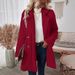 Elegant Double-Breasted Wool Blend Coat With Faux Fur Collar - Warm Winter Overcoat For Women (Pink/White/Red/Black, S-XXL)_ecoleips.com