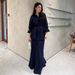 Elegant Women's Tie-Waist Knit Cardigan And Pencil Skirt Set Neutral Color Office Casual Wear Clothing Set_ecoleips.com
